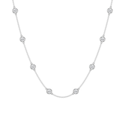 3 CTW Lab Grown Diamond Bezel Necklace – 14 Stones