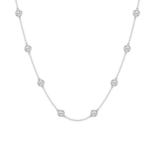 3 CTW Lab Grown Diamond Bezel Necklace – 14 Stones