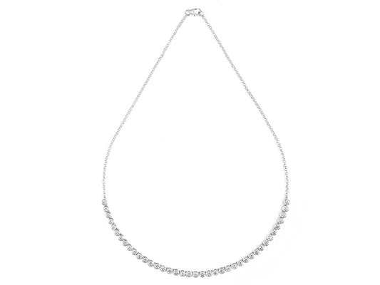 4 CTW Lab Grown Diamond Platinum Alternative 39 stone Necklace