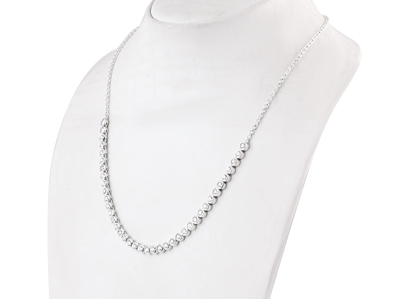 6 CTW Lab Grown Diamond Platinum Alternative 39 stone Necklace