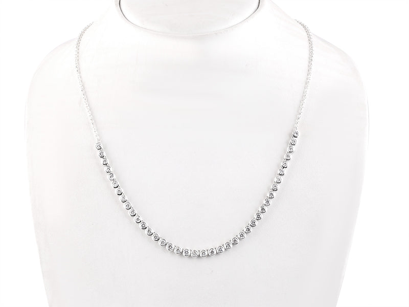 6 CTW Lab Grown Diamond Platinum Alternative 39 stone Necklace