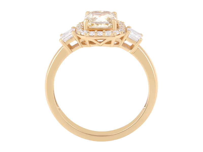 1.5 CTW Yellow Lab Grown Diamond Multi stone ring