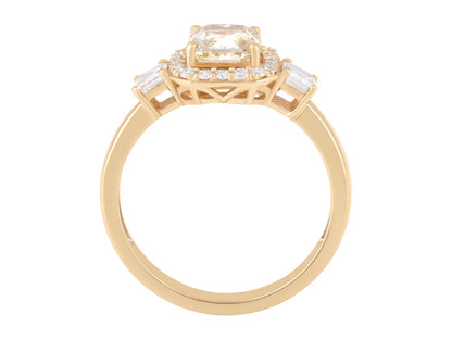 1.5 CTW Yellow Lab Grown Diamond Multi stone ring
