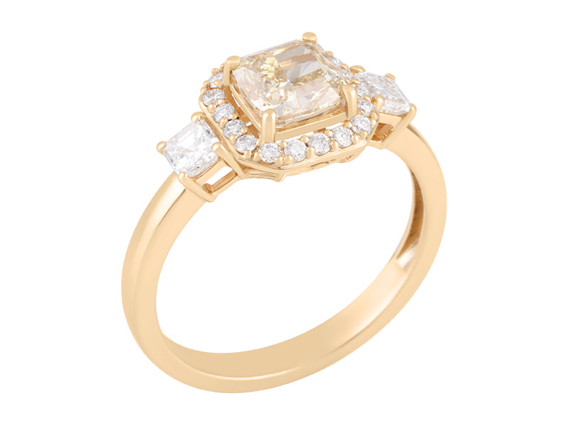 1.5 CTW Yellow Lab Grown Diamond Multi stone ring