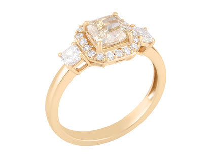1.5 CTW Yellow Lab Grown Diamond Multi stone ring