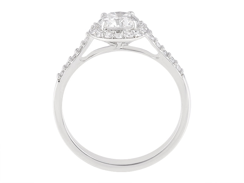 1 CT Lab Grown Diamond Platinum Alternative Round Halo engagement ring