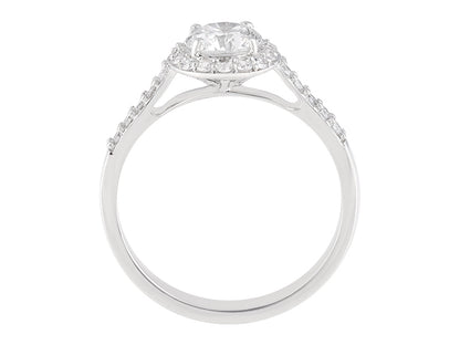 1 CT Lab Grown Diamond Platinum Alternative Round Halo engagement ring