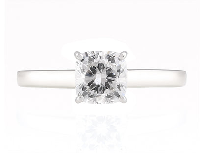 1 CT Lab Grown Diamond Platinum Alternative cushion cut engagement ring
