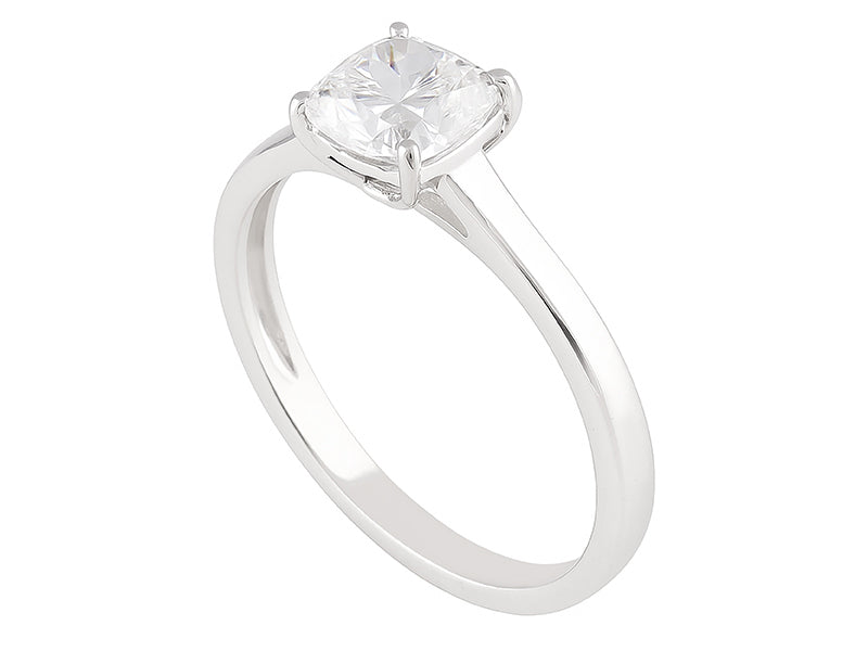 1 CT Lab Grown Diamond Platinum Alternative cushion cut engagement ring