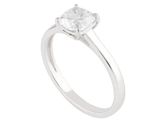 1 CT Lab Grown Diamond Platinum Alternative cushion cut engagement ring