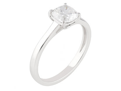 1 CT Lab Grown Diamond Platinum Alternative cushion cut engagement ring
