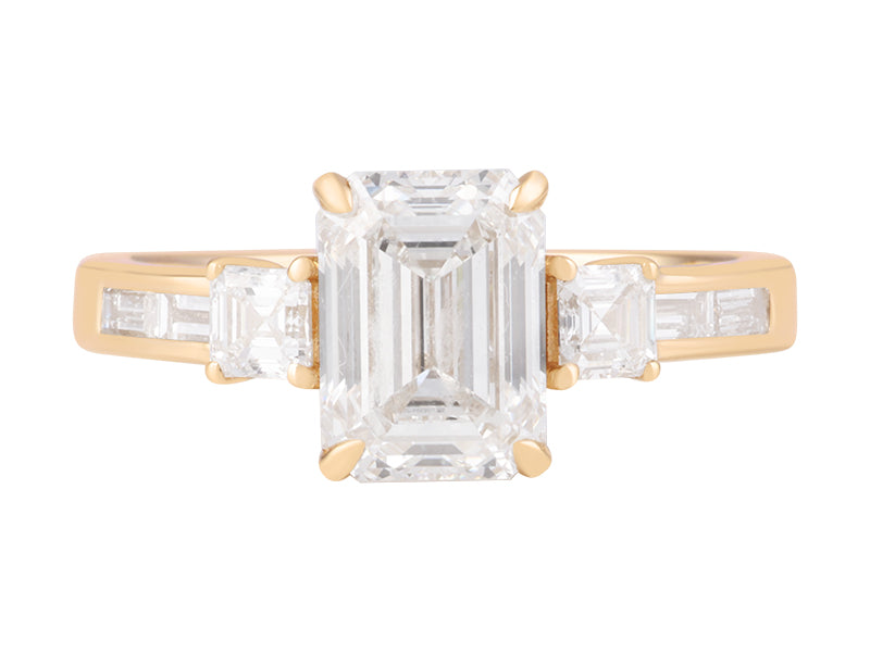 2CTW Lab Grown Diamond Emerald Cut Multi stone ring