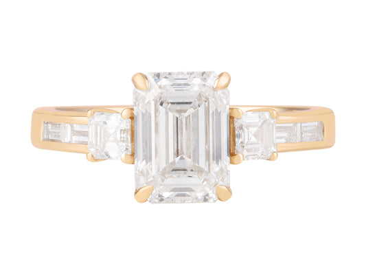 2CTW Lab Grown Diamond Emerald Cut Multi stone ring