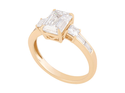 2CTW Lab Grown Diamond Emerald Cut Multi stone ring
