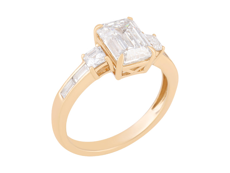2CTW Lab Grown Diamond Emerald Cut Multi stone ring