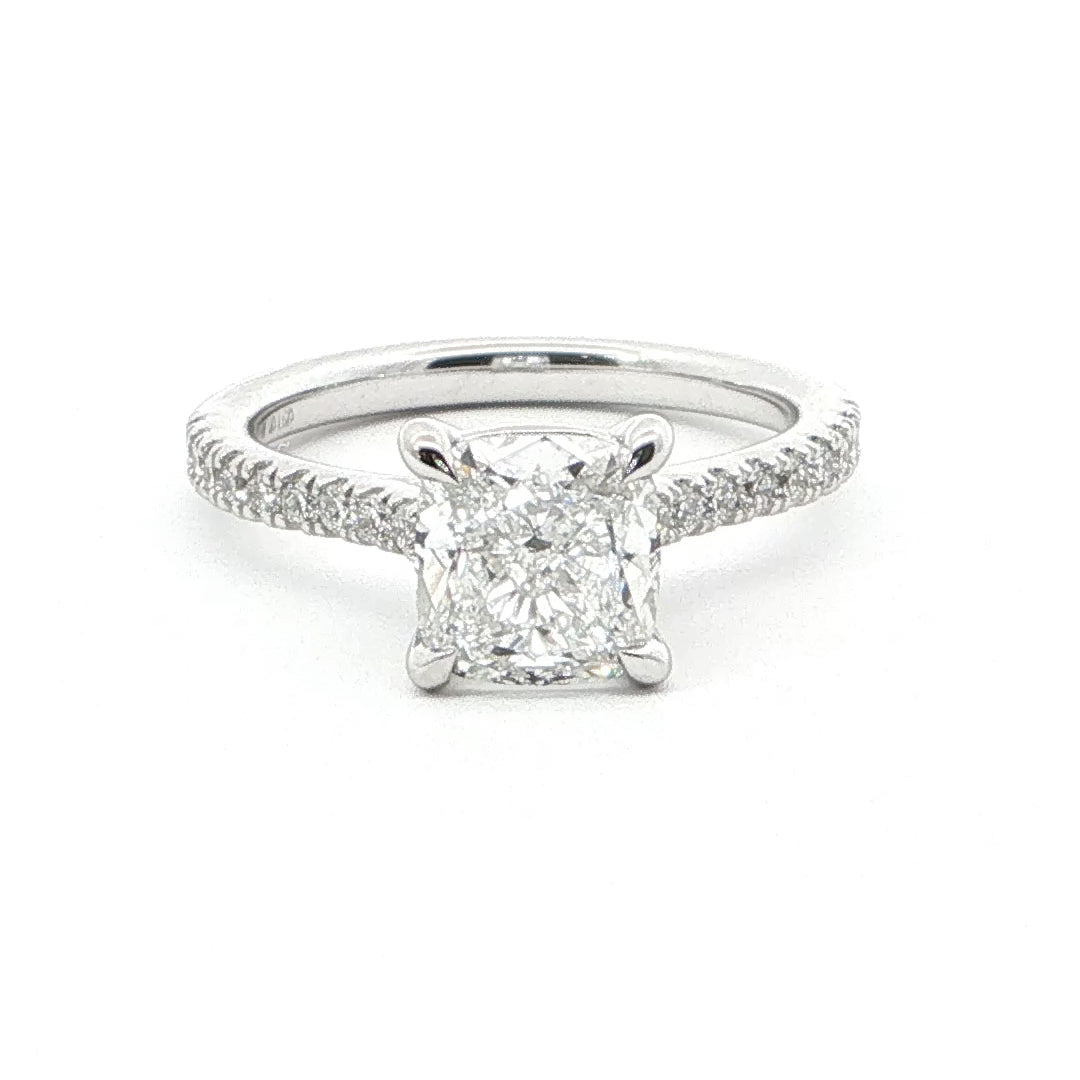 2 CT - 18 Rd Lab Grown Cushion Cut Diamond Engagement Ring
