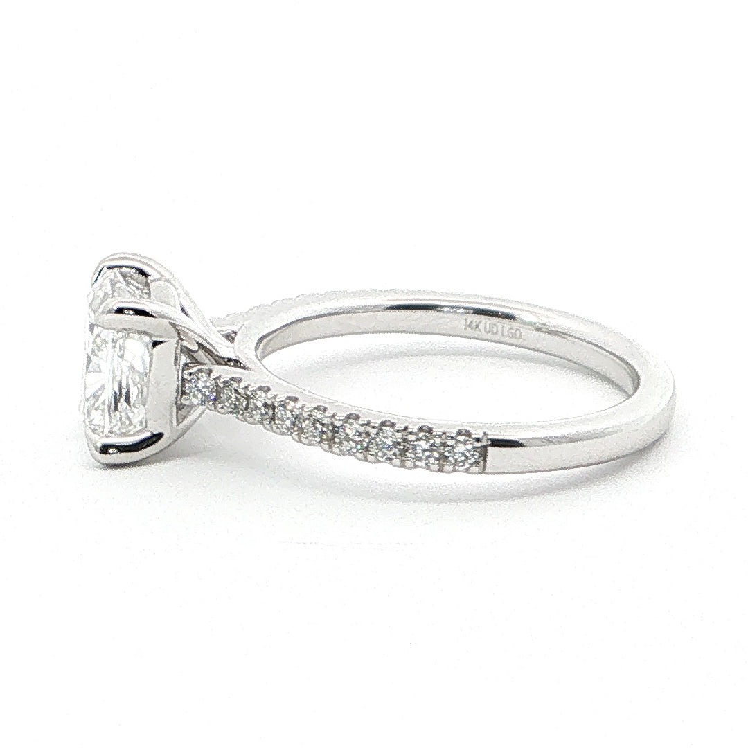 2 CT - 18 Rd Lab Grown Cushion Cut Diamond Engagement Ring