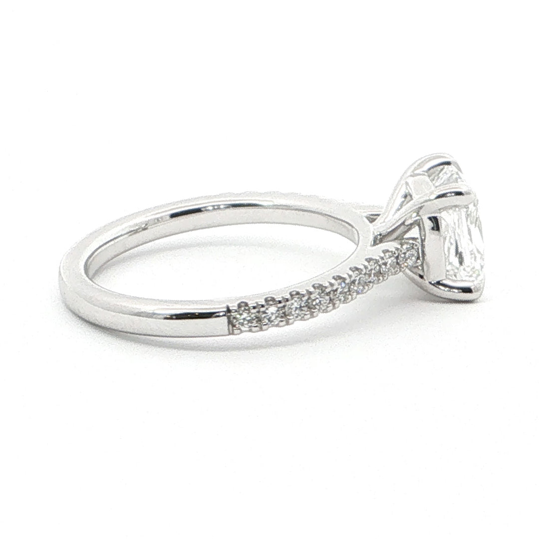 2 CT - 18 Rd Lab Grown Cushion Cut Diamond Engagement Ring
