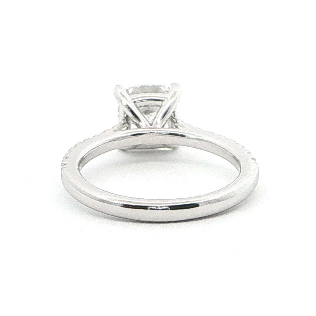 2 CT - 18 Rd Lab Grown Cushion Cut Diamond Engagement Ring