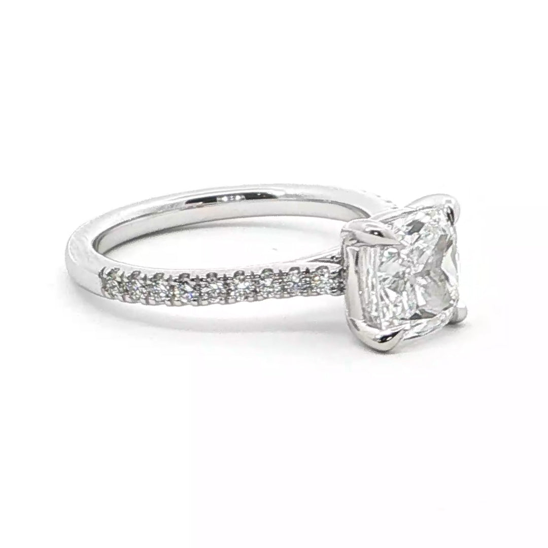 2 CT - 18 Rd Lab Grown Cushion Cut Diamond Engagement Ring