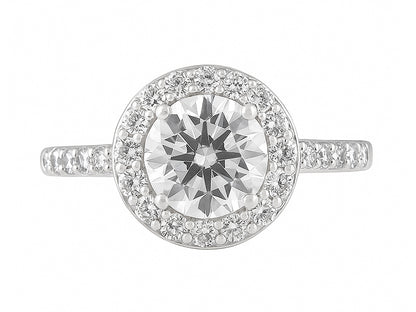 2 CT Lab Grown Diamond Platinum Alternative Round Halo engagement ring