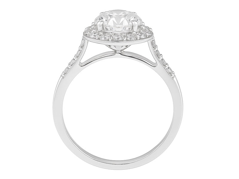 2 CT Lab Grown Diamond Platinum Alternative Round Halo engagement ring