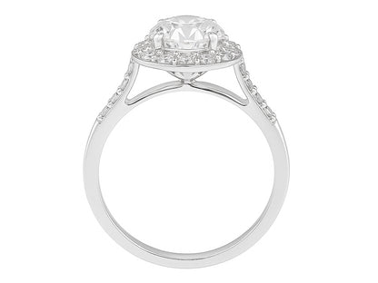 2 CT Lab Grown Diamond Platinum Alternative Round Halo engagement ring
