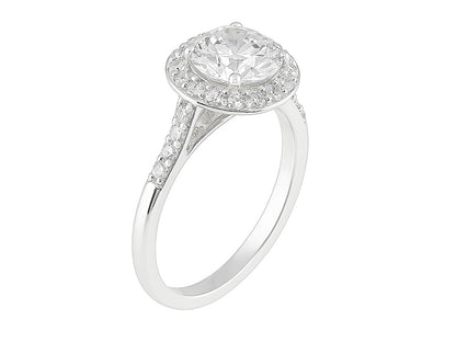 2 CT Lab Grown Diamond Platinum Alternative Round Halo engagement ring