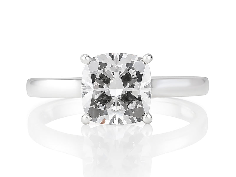 2 CT Lab Grown Diamond Platinum Alternative cushion cut engagement ring