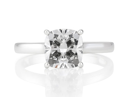2 CT Lab Grown Diamond Platinum Alternative cushion cut engagement ring