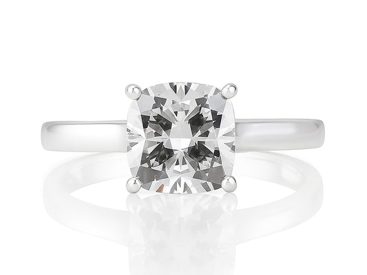 2 CT Lab Grown Diamond Platinum Alternative cushion cut engagement ring