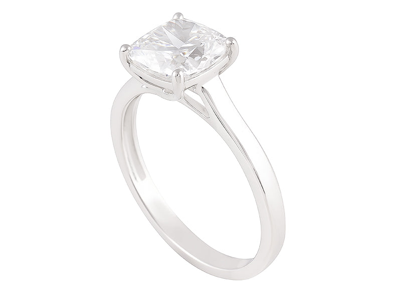 2 CT Lab Grown Diamond Platinum Alternative cushion cut engagement ring