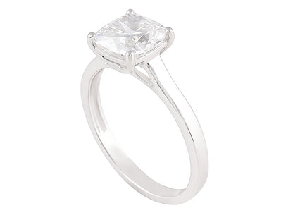 2 CT Lab Grown Diamond Platinum Alternative cushion cut engagement ring