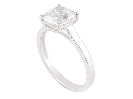 2 CT Lab Grown Diamond Platinum Alternative cushion cut engagement ring