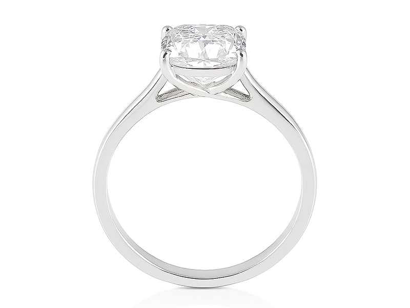 2 CT Lab Grown Diamond Platinum Alternative cushion cut engagement ring