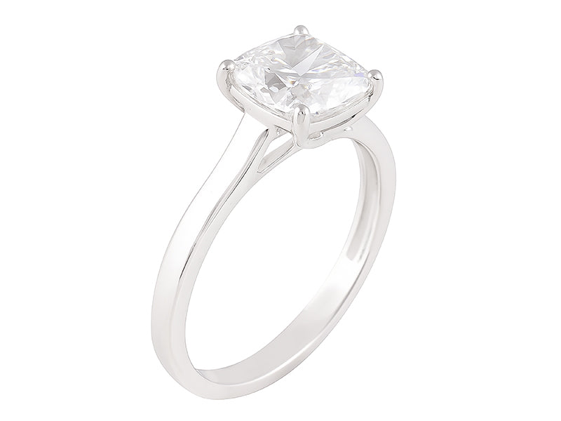 2 CT Lab Grown Diamond Platinum Alternative cushion cut engagement ring