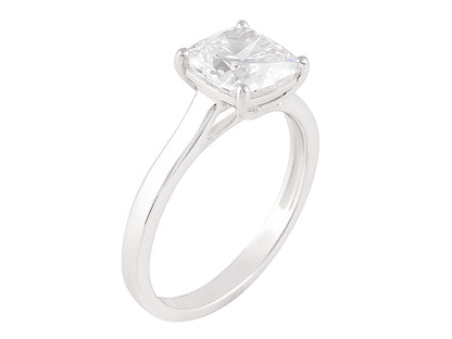 2 CT Lab Grown Diamond Platinum Alternative cushion cut engagement ring