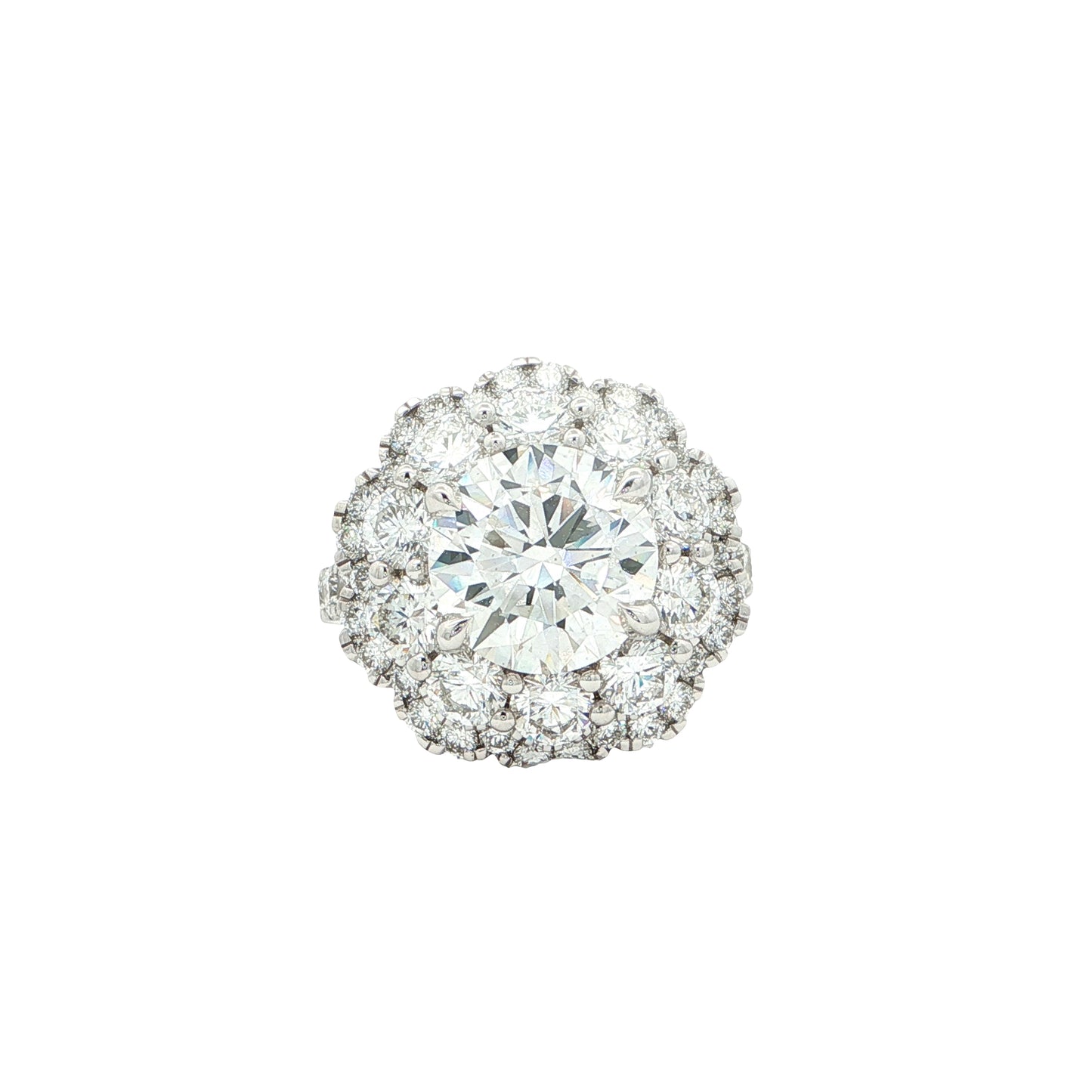 5.65 CTW Lab Grown Diamond Cocktail Ring with 3.16 CT Round Brilliant Cut center stone