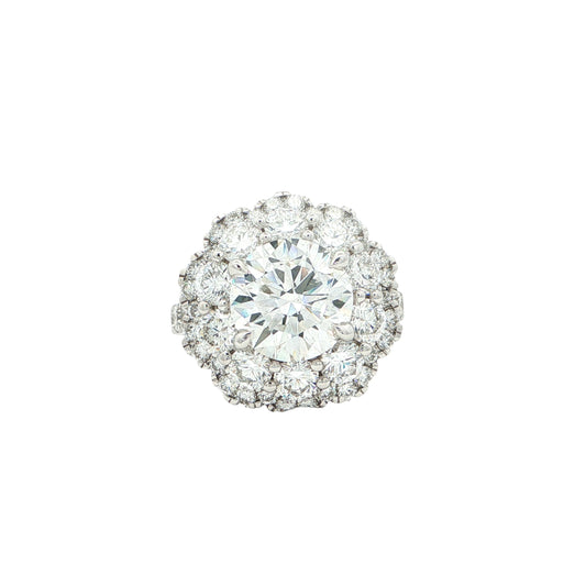 5.65 CTW Lab Grown Diamond Cocktail Ring with 3.16 CT Round Brilliant Cut center stone