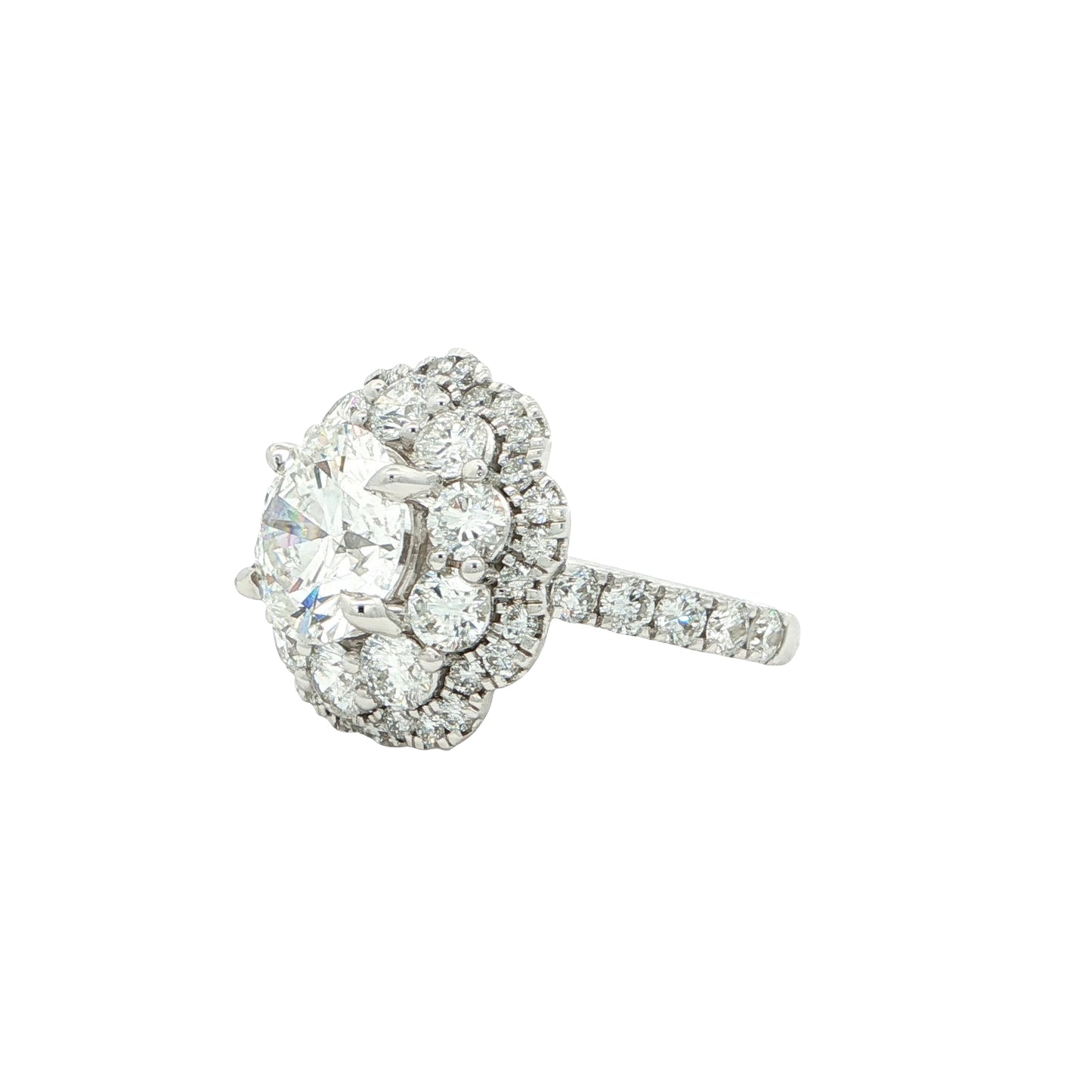 5.65 CTW Lab Grown Diamond Cocktail Ring with 3.16 CT Round Brilliant Cut center stone