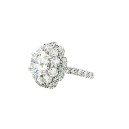 5.65 CTW Lab Grown Diamond Cocktail Ring with 3.16 CT Round Brilliant Cut center stone