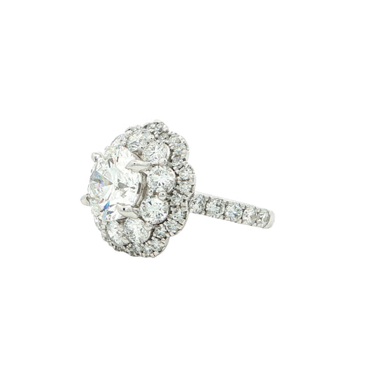 5.65 CTW Lab Grown Diamond Cocktail Ring with 3.16 CT Round Brilliant Cut center stone