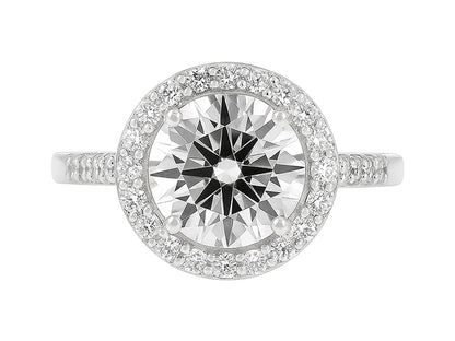 3 CT Lab Grown Diamond Platinum Alternative Round Halo engagement ring