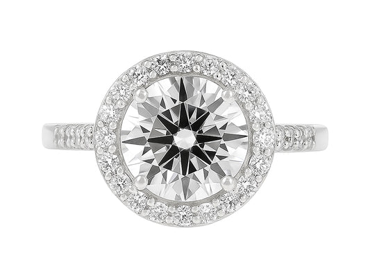 3 CT Lab Grown Diamond Platinum Alternative Round Halo engagement ring