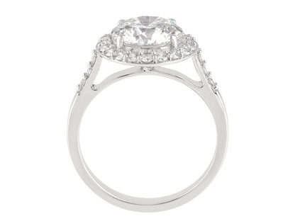3 CT Lab Grown Diamond Platinum Alternative Round Halo engagement ring