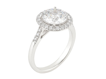 3 CT Lab Grown Diamond Platinum Alternative Round Halo engagement ring