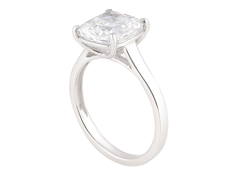 3 CT Lab Grown Diamond Platinum Alternative cushion cut engagement ring