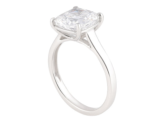 3 CT Lab Grown Diamond Platinum Alternative cushion cut engagement ring