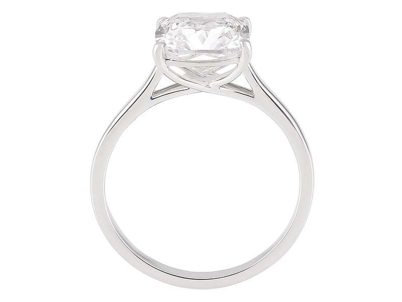 3 CT Lab Grown Diamond Platinum Alternative cushion cut engagement ring