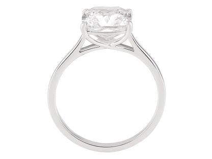3 CT Lab Grown Diamond Platinum Alternative cushion cut engagement ring